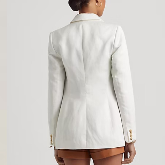 Lauren by Ralph Lauren Double-Breasted Linen-Blend Twill Blazer, RTR - Picture 4 of 14